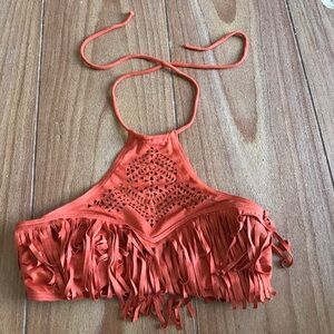 Rip Curl festival suede hi-neck bikini top